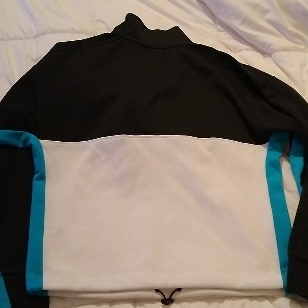 NWT DKNY Black, Blue and White Colorblock Half-Zip Pullover - XS - Picture 6 of 7